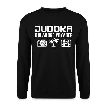 Voyageurs & Judokas : Passion & Découverte - Sweat-shirt Unisexe - noir - Devant - Alina (178cm) & Michal (187cm)