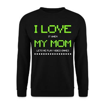 I Love My Mom - Gamer Teen Boys Funny Video Game - Sweat-shirt Unisexe - noir - Devant - Alina (178cm) & Michal (187cm)