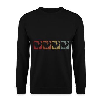 Poulets poules poulet poule poule rétro poussin - Sweat-shirt Unisexe - noir - Devant - Alina (178cm) & Michal (187cm)