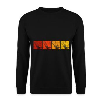 Windsurfer Windsurfing Retro Windsurfing Surfing - Unisex Sweatshirt - black - Front - Alina (178cm) & Michal (187cm)