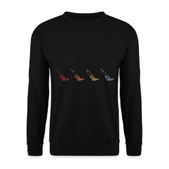 Windsurfing Windsurfer Windsurfing Retro Surfing - Unisex Sweatshirt - black - Front - Alina (178cm) & Michal (187cm)