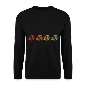 Tracteur tracteurs tracteurs rétro - Sweat-shirt Unisexe - noir - Devant - Alina (178cm) & Michal (187cm)
