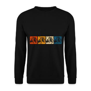 Farmer Tractor Farm Tractor Tractors Tractor Retro - Unisex Sweatshirt - black - Front - Alina (178cm) & Michal (187cm)