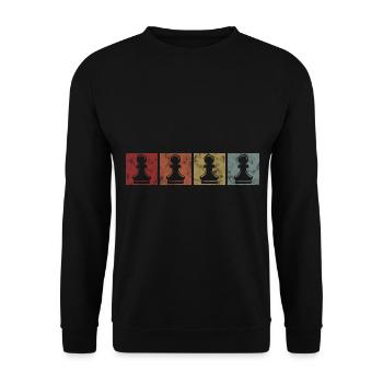 Schachmatt échecs rétro joueurs d’échecs - Sweat-shirt Unisexe - noir - Devant - Alina (178cm) & Michal (187cm)