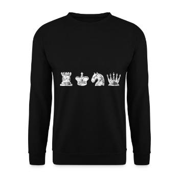 Jeu d’échecs rétro Échecs Schachmatt Échecs - Sweat-shirt Unisexe - noir - Devant - Alina (178cm) & Michal (187cm)