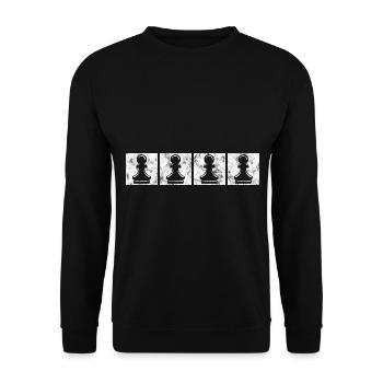 Checkmate Pièce d’échecs rétro Joueur d’échecs Joueur d’échecs Échecs - Sweat-shirt Unisexe - noir - Devant - Alina (178cm) & Michal (187cm)