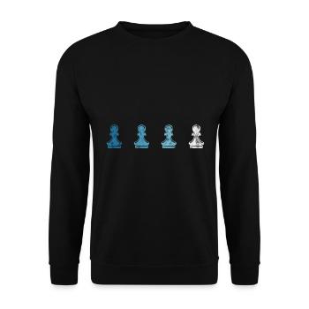 Retro Chess Chess Player Checkmate Chess Piece - Unisex Sweatshirt - black - Front - Alina (178cm) & Michal (187cm)