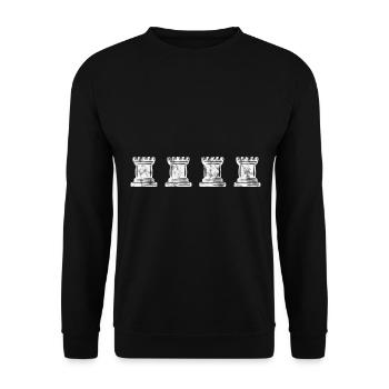 Retro Chess Chess Player Checkmate Chess Piece - Unisex Sweatshirt - black - Front - Alina (178cm) & Michal (187cm)