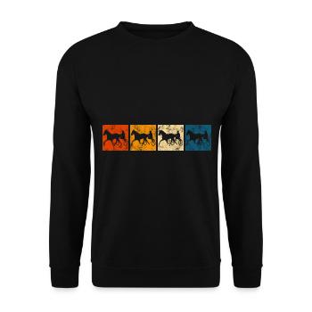 Trabrennen Pferd Pferde Trabrennsport Pferderennen - Unisex Pullover - Schwarz - Vorne - Alina (178cm) & Michal (187cm)