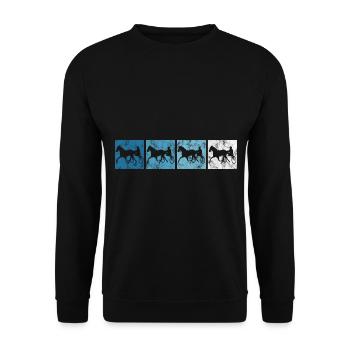 Trotteur trotter dans un style rétro ou vintage - Sweat-shirt Unisexe - noir - Devant - Alina (178cm) & Michal (187cm)