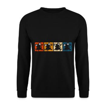 Frosch Frösche Geschenk für Kinder Lustig Witzig - Unisex Pullover - Schwarz - Vorne - Alina (178cm) & Michal (187cm)