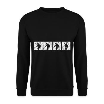 Skateboarder Skateboard Skater Skate Skateing - Unisex Sweatshirt - black - Front - Alina (178cm) & Michal (187cm)