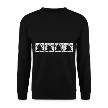 Frosch Frösche Geschenk für Kinder Lustig Witzig - Unisex Pullover - Schwarz - Vorne - Alina (178cm) & Michal (187cm)