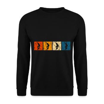 Skateboarder Skateboard Skater Skate Skateing - Sweat-shirt Unisexe - noir - Devant - Alina (178cm) & Michal (187cm)