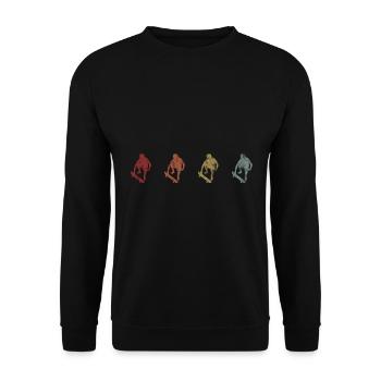Skateboarder Skateboard Skater Skate Skateing - Unisex Pullover - Schwarz - Vorne - Alina (178cm) & Michal (187cm)