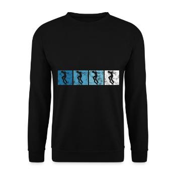 Skateur Skateboard Skateur Skater Skate - Sweat-shirt Unisexe - noir - Devant - Alina (178cm) & Michal (187cm)