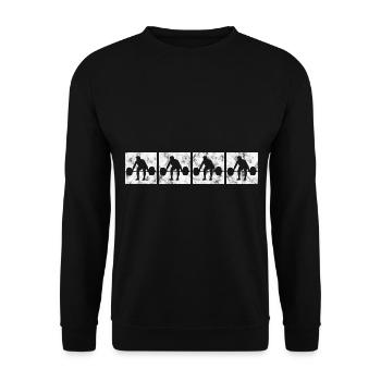 Bodybuilding Bodybuilder GYM Fitnessstudio Retro - Unisex Sweatshirt - black - Front - Alina (178cm) & Michal (187cm)