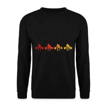 Musculation Bodybuilder GYM Fitnessstudio Retro - Sweat-shirt Unisexe - noir - Devant - Alina (178cm) & Michal (187cm)