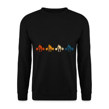 Musculation Musculation GYM Fitnessstudio Retro - Sweat-shirt Unisexe - noir - Devant - Alina (178cm) & Michal (187cm)