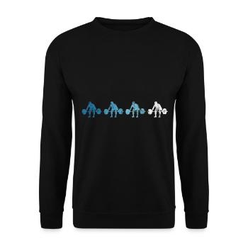 Musculation Bodybuilder GYM Fitnessstudio Retro - Sweat-shirt Unisexe - noir - Devant - Alina (178cm) & Michal (187cm)