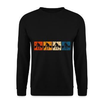 Musculation Bodybuilder GYM Fitnessstudio Retro - Sweat-shirt Unisexe - noir - Devant - Alina (178cm) & Michal (187cm)