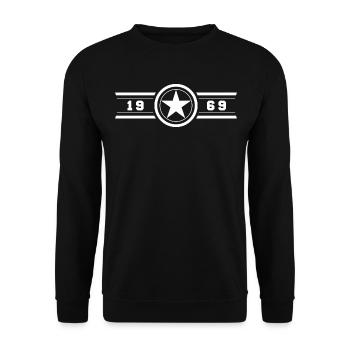 1969 star - Unisex Sweatshirt - black - Front - Alina (178cm) & Michal (187cm)