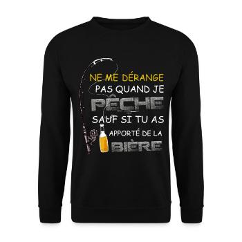 La pêche et ma bière cadeau pour papa ou papy - Sweat-shirt Unisexe - noir - Devant - Alina (178cm) & Michal (187cm)