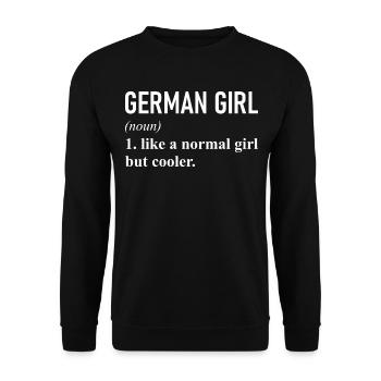 Germany German Girl Graphic - Unisex Sweatshirt - black - Front - Alina (178cm) & Michal (187cm)