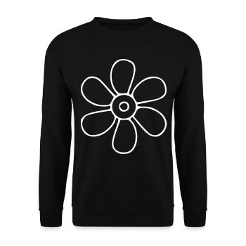 Dessin de fleur Nature croquis blanc - Sweat-shirt Unisexe - noir - Devant - Alina (178cm) & Michal (187cm)