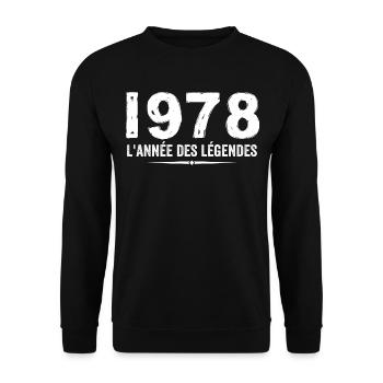 1978 année des legéndes - Cadeau Anniversaire 1978 - Sweat-shirt Unisexe - noir - Devant - Alina (178cm) & Michal (187cm)