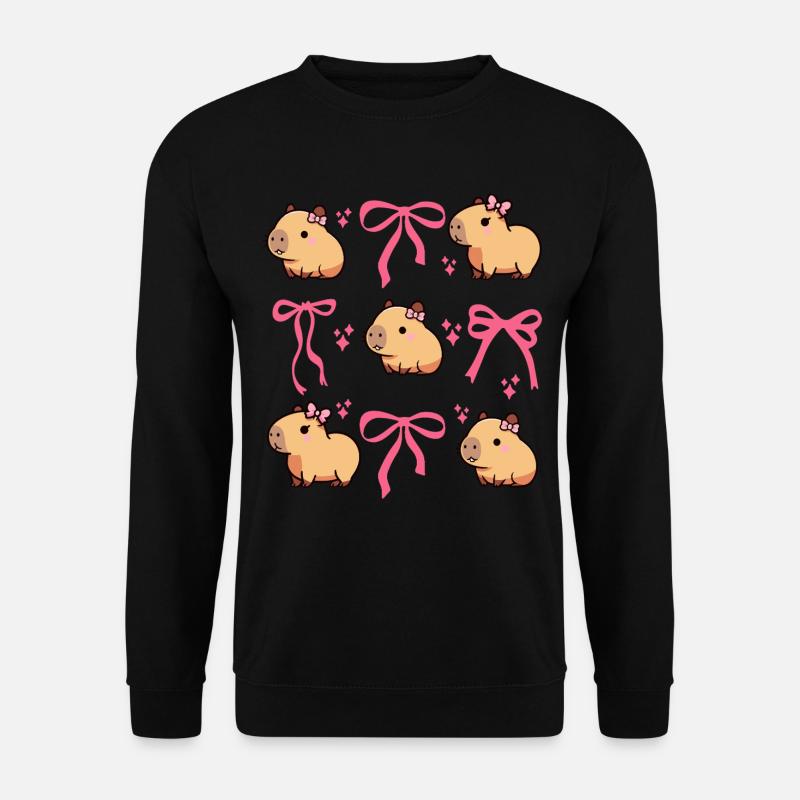 Mignon Capybara Nœud Rose Capybara - Sweat-shirt Unisexe - noir