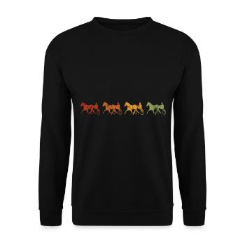 Chevaux de trot Trabrennsport Courses de chevaux - Sweat-shirt Unisexe - noir - Devant - Alina (178cm) & Michal (187cm)