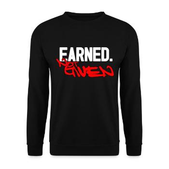 Earned not given - Unisex Sweatshirt - black - Front - Alina (178cm) & Michal (187cm)