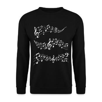 Music notes - Unisex Sweatshirt - black - Front - Alina (178cm) & Michal (187cm)