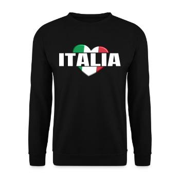 I love Italy - Italia Love - Unisex Sweatshirt - black - Front - Alina (178cm) & Michal (187cm)