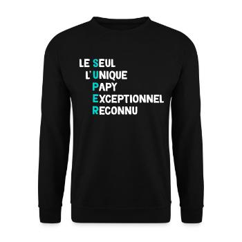 Papy Unique Citation Tendre Pour mon Papy - Sweat-shirt Unisexe - noir - Devant - Alina (178cm) & Michal (187cm)