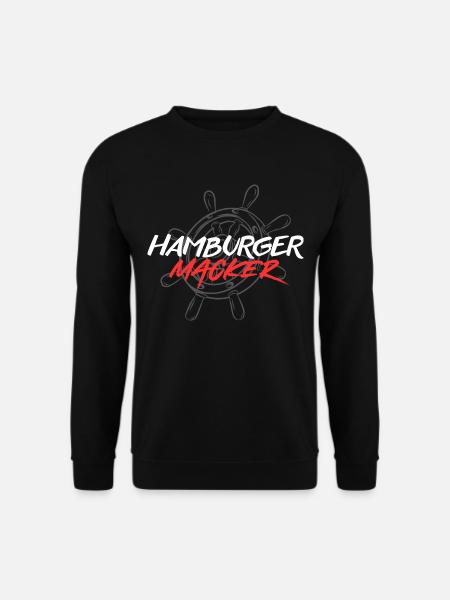 HAMBURGER MACKER Die Kult Marke aus Hamburg - Unisex Pullover - Schwarz