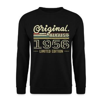 Août 1956 Anniversaire Août 1956 August 1956 Rétro - Sweat-shirt Unisexe - noir - Devant - Alina (178cm) & Michal (187cm)