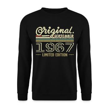 September 1967 Birthday Gift September 1967 - Unisex Sweatshirt - black - Front - Alina (178cm) & Michal (187cm)