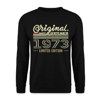 September 1973 Birthday Gift September 1973 - Unisex Sweatshirt - black - Front - Alina (178cm) & Michal (187cm)