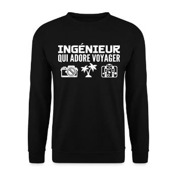 Voyageurs & Ingénieurs : Passion & Découverte - Sweat-shirt Unisexe - noir - Devant - Alina (178cm) & Michal (187cm)