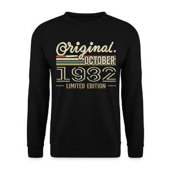 Né en Octobre 1982 Rétro Anniversaire Octobre 1982 - Sweat-shirt Unisexe - noir - Devant - Alina (178cm) & Michal (187cm)