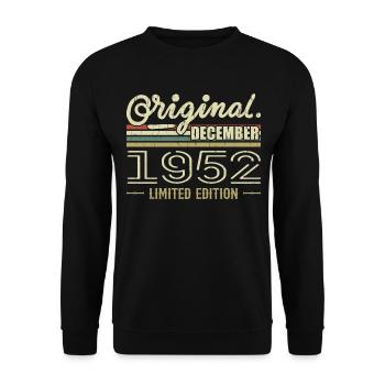 Décembre 1952 anniversaire Décembre 1952 Décembre - Sweat-shirt Unisexe - noir - Devant - Alina (178cm) & Michal (187cm)