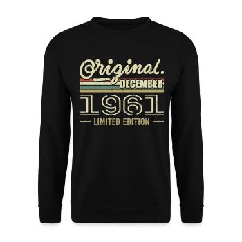Décembre 1961 anniversaire Décembre 1961 Décembre - Sweat-shirt Unisexe - noir - Devant - Alina (178cm) & Michal (187cm)