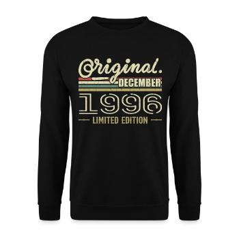 December 1996 Birthday December 1996 December - Unisex Sweatshirt - black - Front - Alina (178cm) & Michal (187cm)