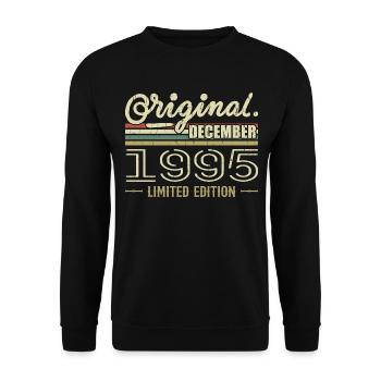 Décembre 1995 anniversaire Décembre 1995 Décembre - Sweat-shirt Unisexe - noir - Devant - Alina (178cm) & Michal (187cm)