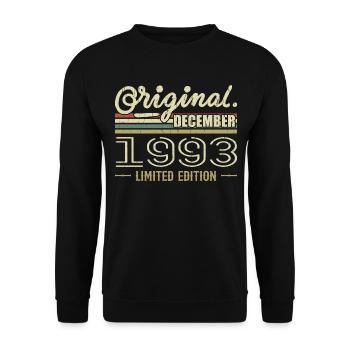December 1993 Birthday December 1993 December - Unisex Sweatshirt - black - Front - Alina (178cm) & Michal (187cm)