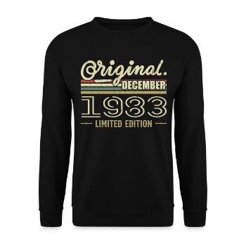 Décembre 1983 anniversaire Décembre 1983 Décembre - Sweat-shirt Unisexe - noir - Devant - Alina (178cm) & Michal (187cm)