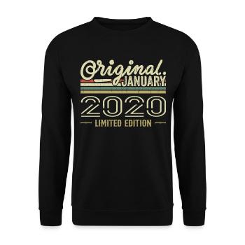 Janvier 2020 anniversaire Janvier 2020 cadeau 2020 - Sweat-shirt Unisexe - noir - Devant - Alina (178cm) & Michal (187cm)