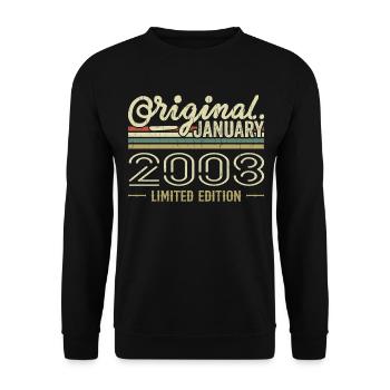 January 2008 Birthday January 2008 Gift 2008 - Unisex Sweatshirt - black - Front - Alina (178cm) & Michal (187cm)